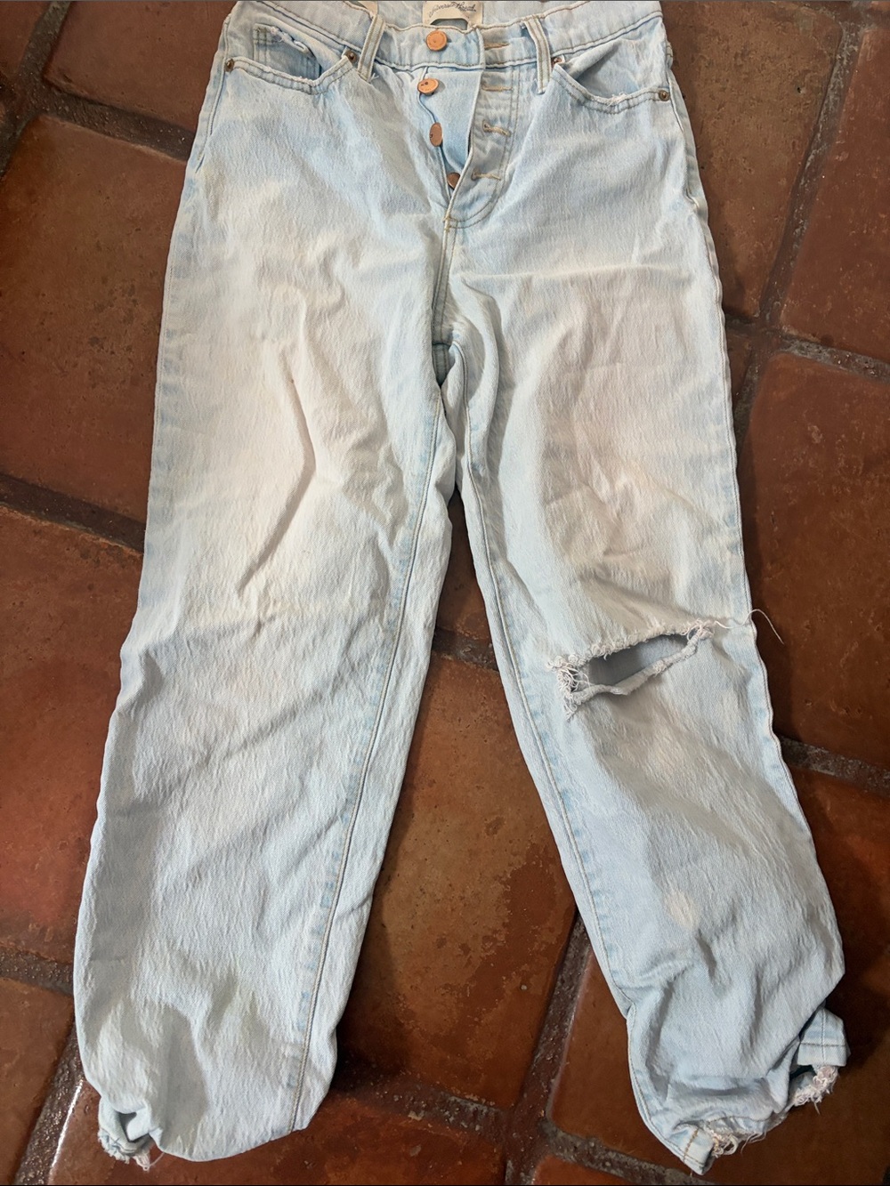 Universal Thread Light Blue Distressed Boyfriend Jeans